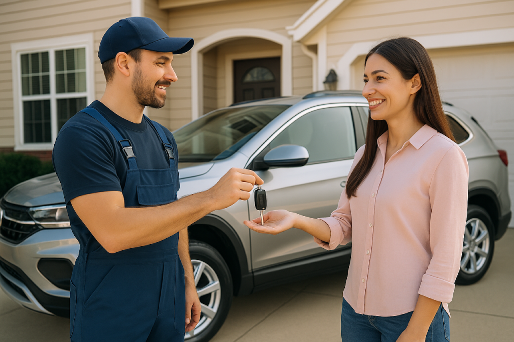 Trusted auto transport service with professional driver and customer