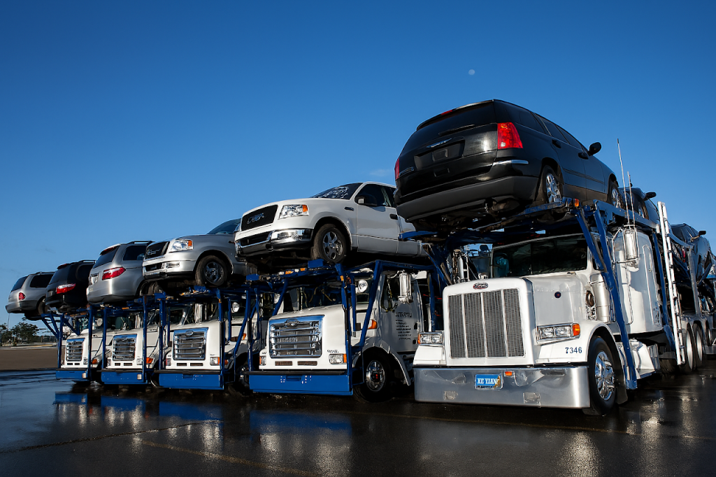 Car hauler trucks transporting multiple vehicles nationwide